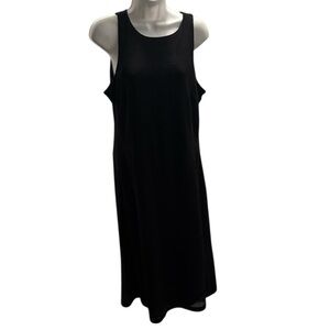 Black Anne Klein Women's Crochet mesh -Knit Sleeveless Midi Dress Sz 8